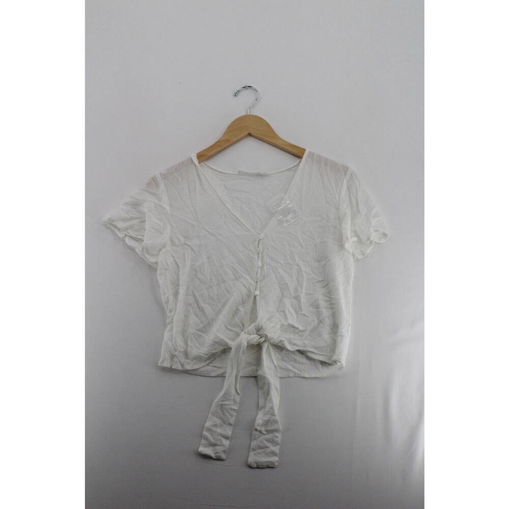 NWOT Lush white button down‎ t shirt womens XS cottagecore fairy boho ethereal